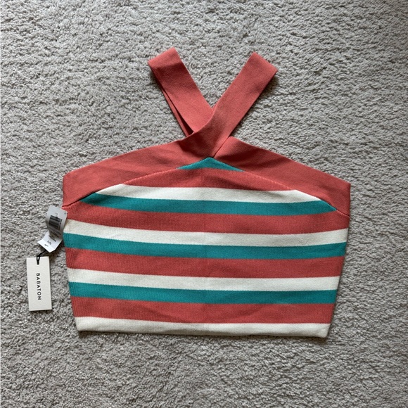 Babaton Tops - Babaton SCULPT KNIT CRISS CROSS CROPPED TANK